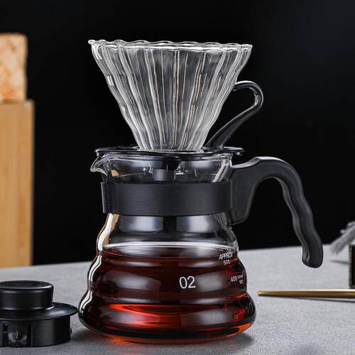跨境玻璃咖啡壶套装V60滤杯咖啡漏斗手冲壶套装可logo家用