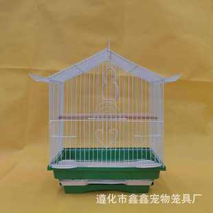 厂家批发102鸟笼小号鸟笼鹦鹉笼造型笼观赏笼小型鸟笼尖顶房屋笼
