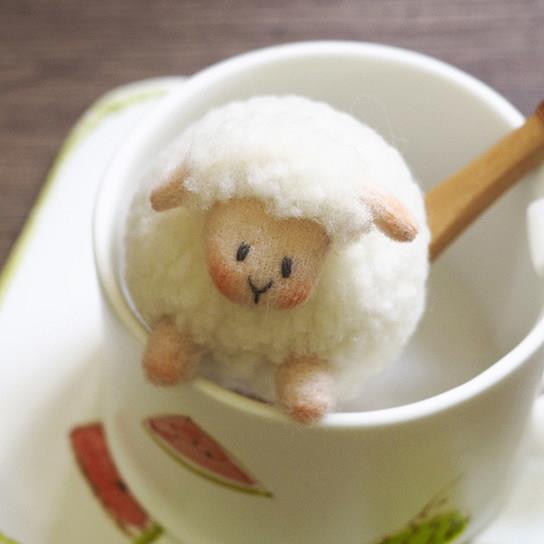 雪朴朴小羊咩咩手工diy材料包羊毛毡戳戳乐布艺自缝玩偶解闷手作