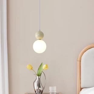 法葫式奶油风床吊灯现代简约装饰吧糖芦吊线灯头极简餐厅台小953