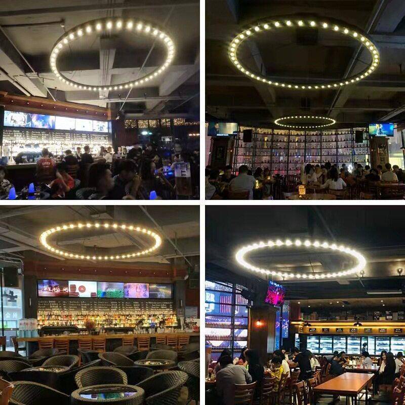 LED酒吧灯夜场嗨吧氛围吊灯吧台装饰气氛清吧铁艺吊顶餐厅环形灯