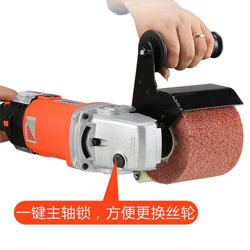 全铜电机工业1400W可调速木材滚筒抛光机金属全自动手提式拉丝机