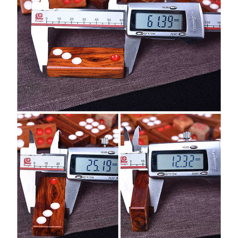 大号老挝木雕骨牌天九家用酸锦盒牌牌送礼牌九黑檀大红商务枝棋牌