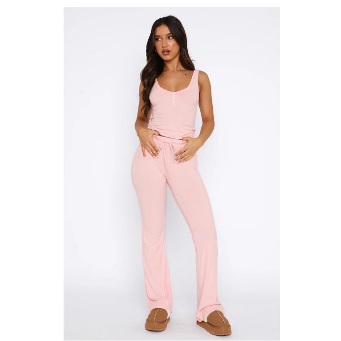 women for suit two-piece pants long and top tight button-up