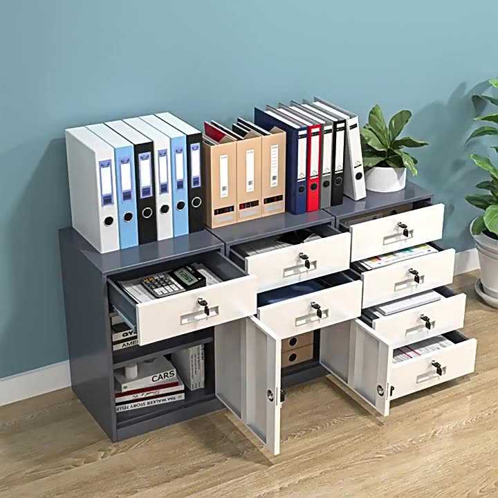 小柜子收纳抽屉资料柜桌下文件柜办公室矮柜柜铁皮柜矮锁带储物柜