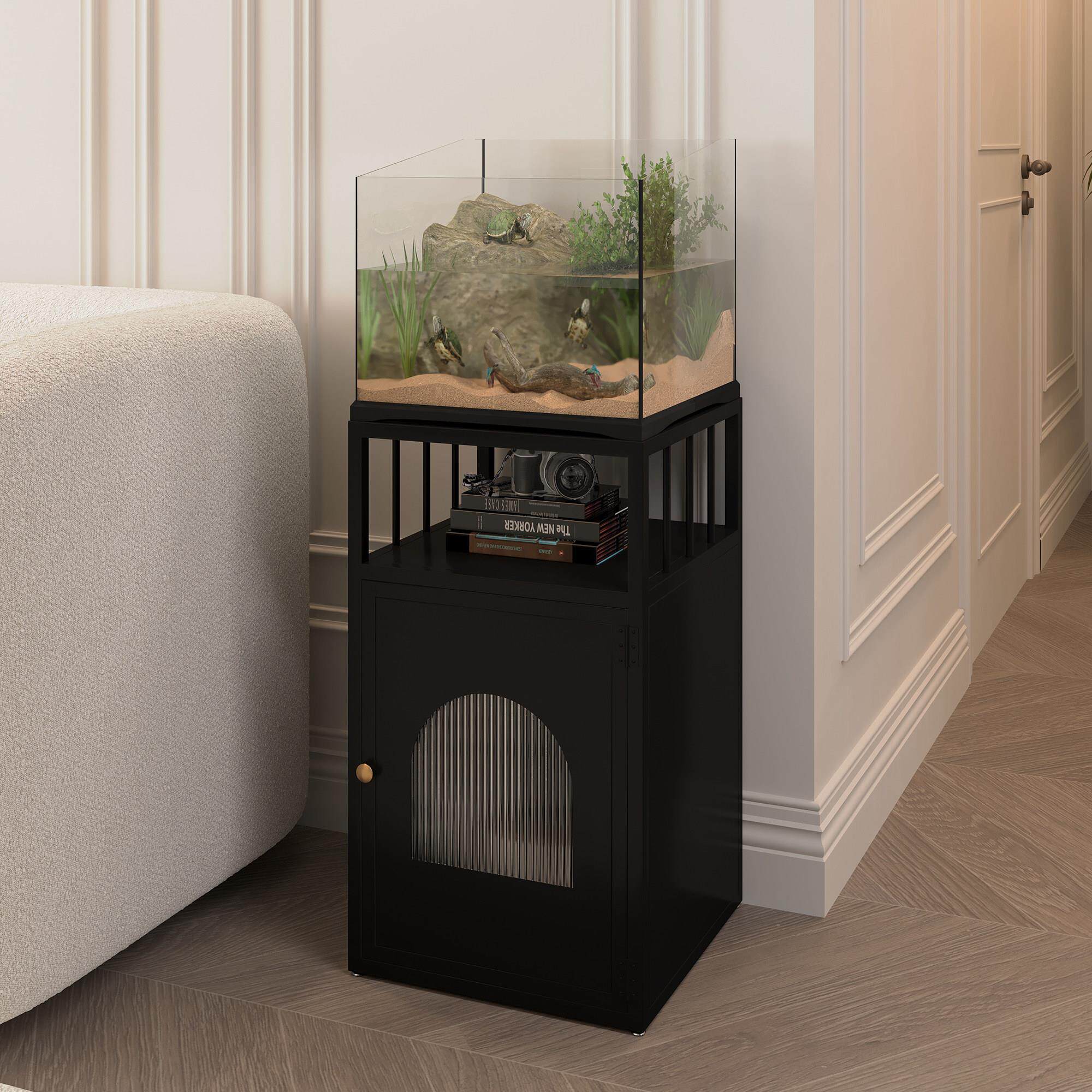 北欧铁艺小型鱼缸承重置物柜架子当贝专用底柜定制客厅陈列置物架