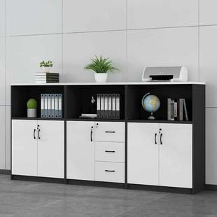 文件柜办公室矮柜储物柜木质带锁隔断柜落地收纳杂物柜抽屉办公柜