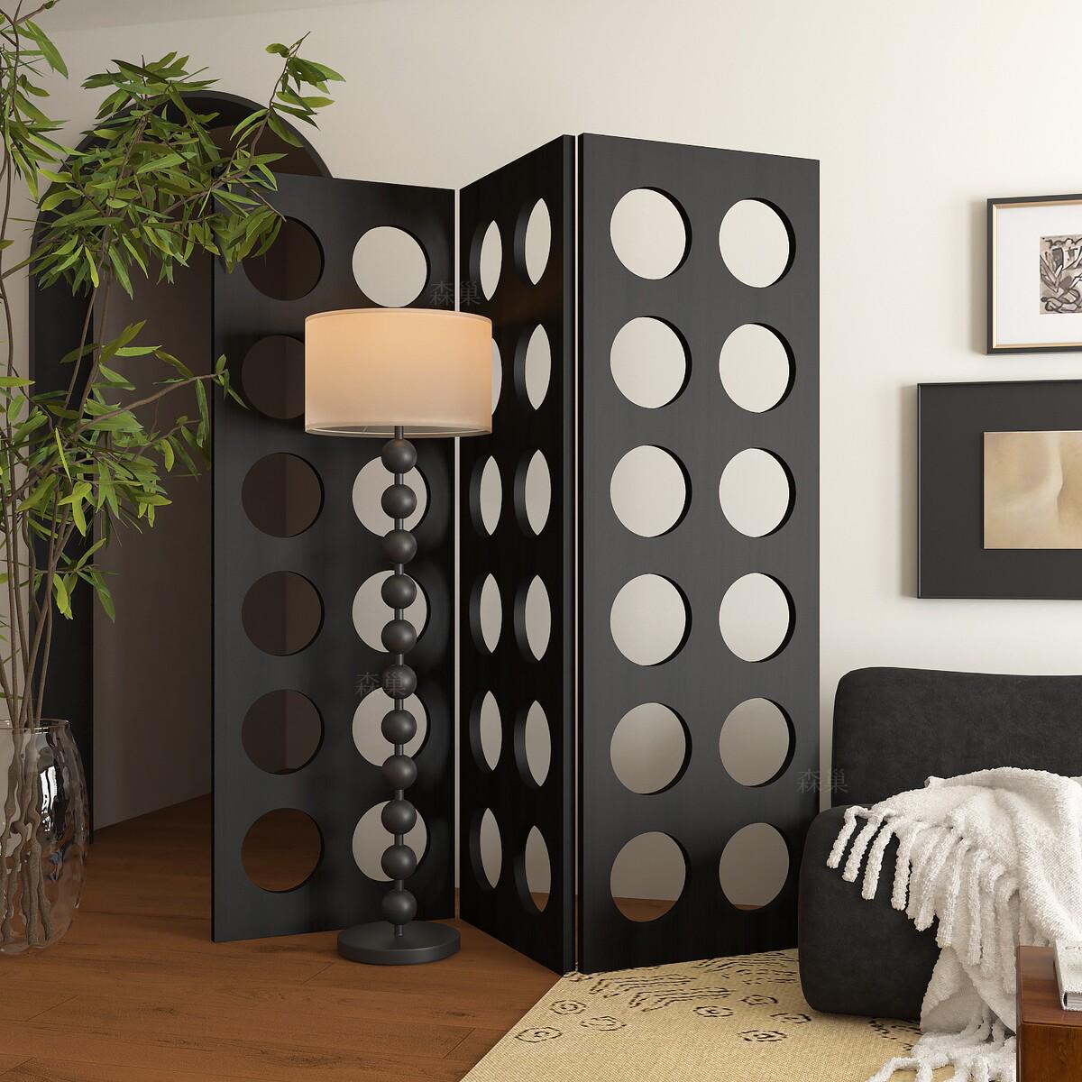 法式复古屏风隔断客厅现代简约折叠移动玄关遮挡餐厅装饰格栅网红