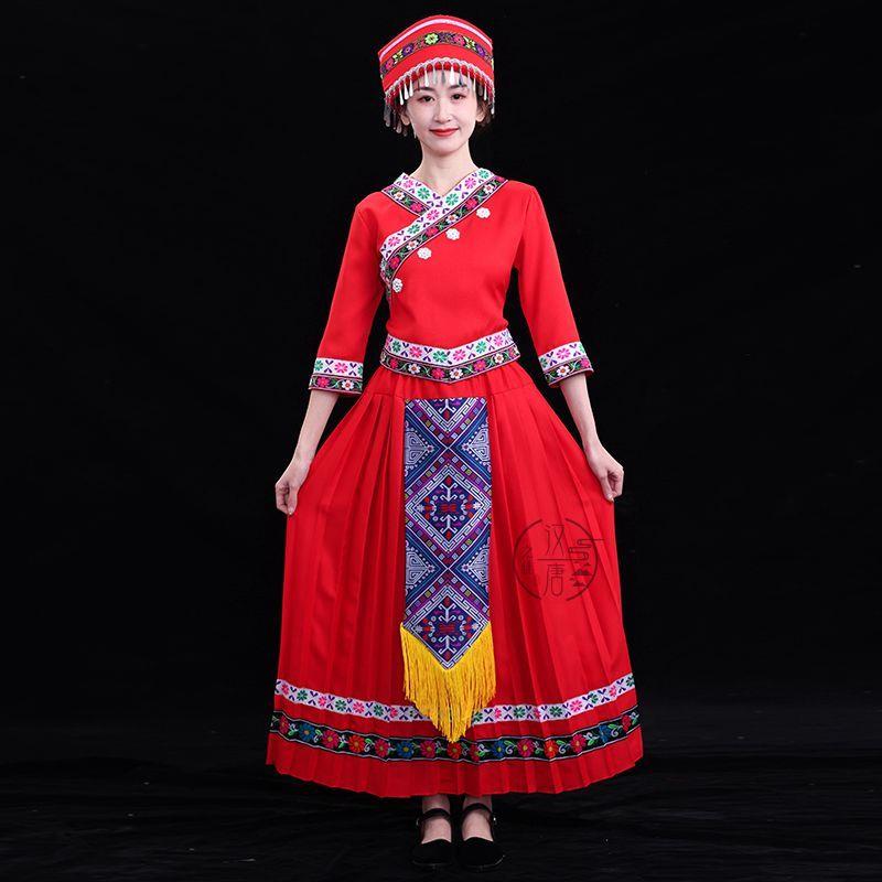 正品新款三月三少装数民族服成人壮族舞蹈表演服族苗出服演广场舞