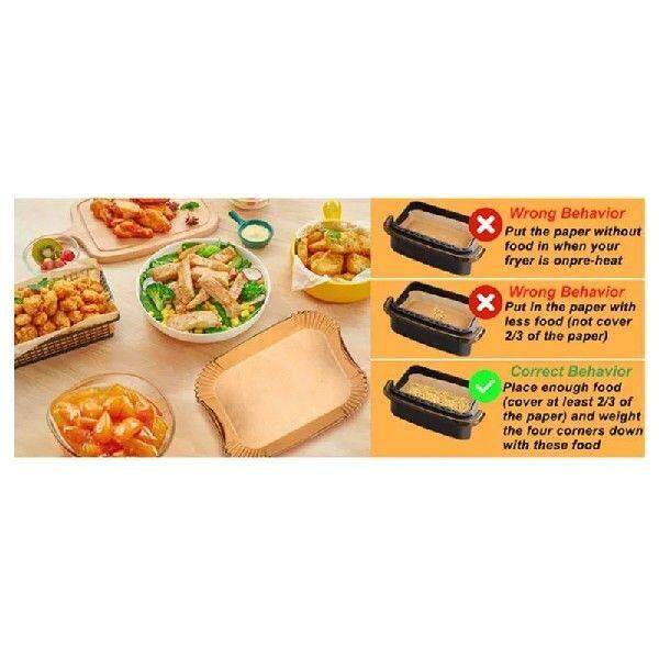 Hot Selling-Rectangular Air Fryer Baking Paper For Ninja