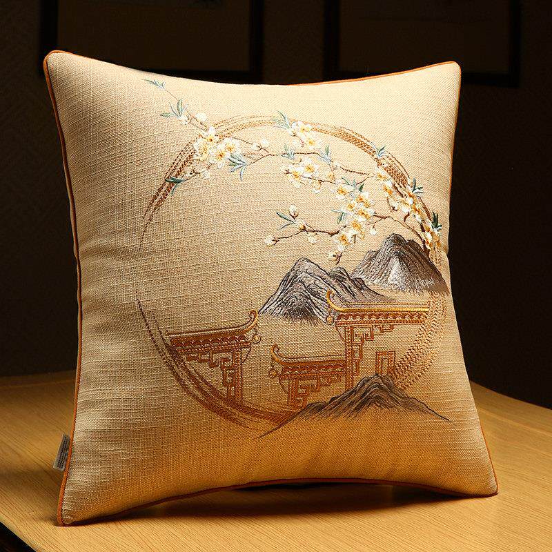 新中式抱枕靠垫靠背垫红木沙发靠枕实木椅子腰枕中国风客厅抱枕套