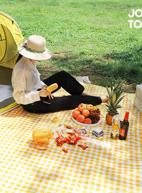 一次性黄红格子野餐垫户外烧烤野餐垫大排档台布餐厅饭店桌布