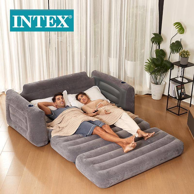 INTEX66552方形双人家居充气沙发午休床户外充气座椅创意沙发床