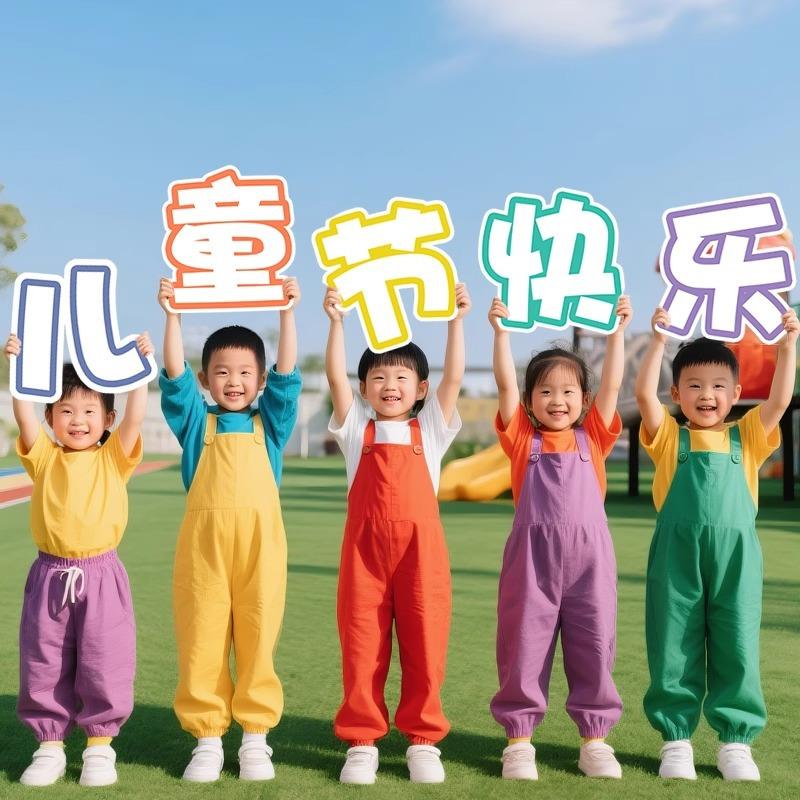 六一儿童节手举牌拍照道具板装饰幼儿园小学61活动氛围场景布置