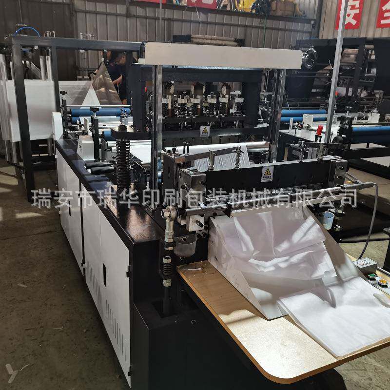 全自动无纺布鞋子防尘袋防晒黄无纺布穿绳平口袋手提袋制袋机