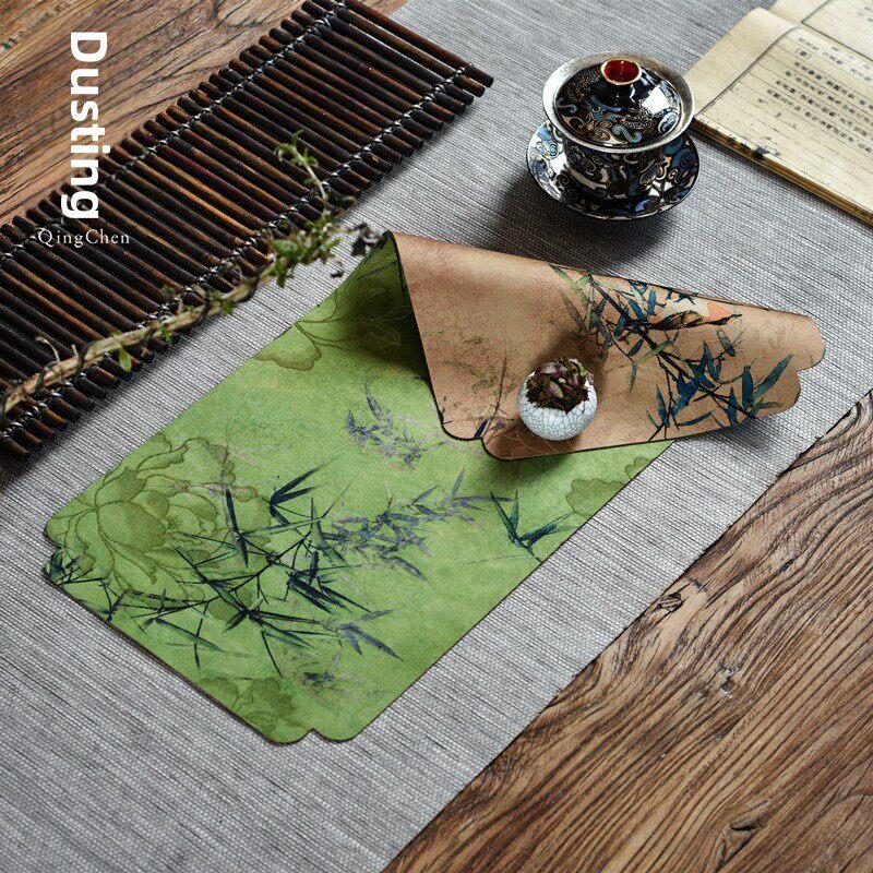 禅小茶垫,绿牡丹竹林小茶垫,主座,防水单茶铺,无障碍豪华保温