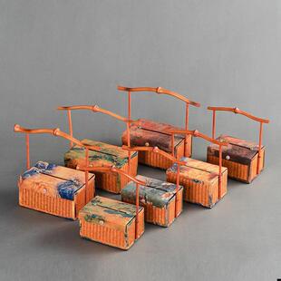 中式复古竹编织手提纸巾盒客厅高档艺术感国风餐巾纸盒摆件纸抽盒