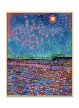 Port painting 印象派油画马蒂斯抽象艺术紫色油画田园卧室装饰画