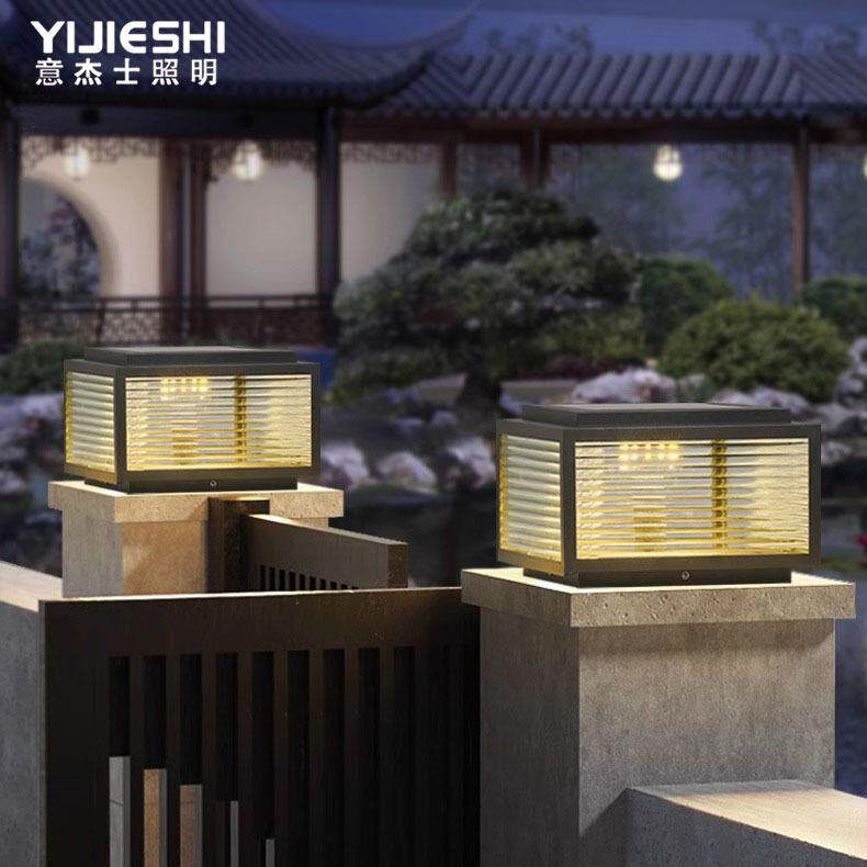 不锈钢柱头灯简约家用别墅大门围墙灯花园门柱灯庭院墙头灯