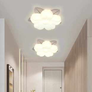 奶油风LED阳台灯入户灯简约花朵过道灯走廊灯玄关灯衣帽间吸顶灯