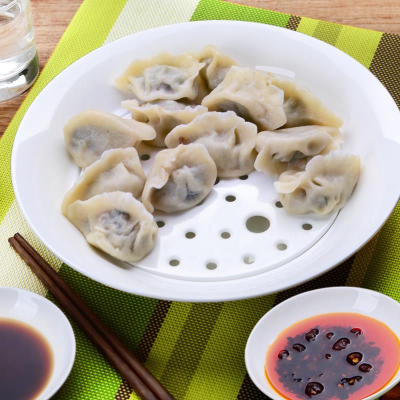 水饺盘骨瓷捞水饺漏盘沥水双层盘子家用陶瓷水饺盘子高颜值楼盘