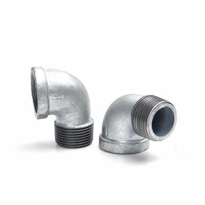 镀锌铁内外弯头90度内外螺弯头铸铁管丝4件接头6分1纹寸DN20DN25