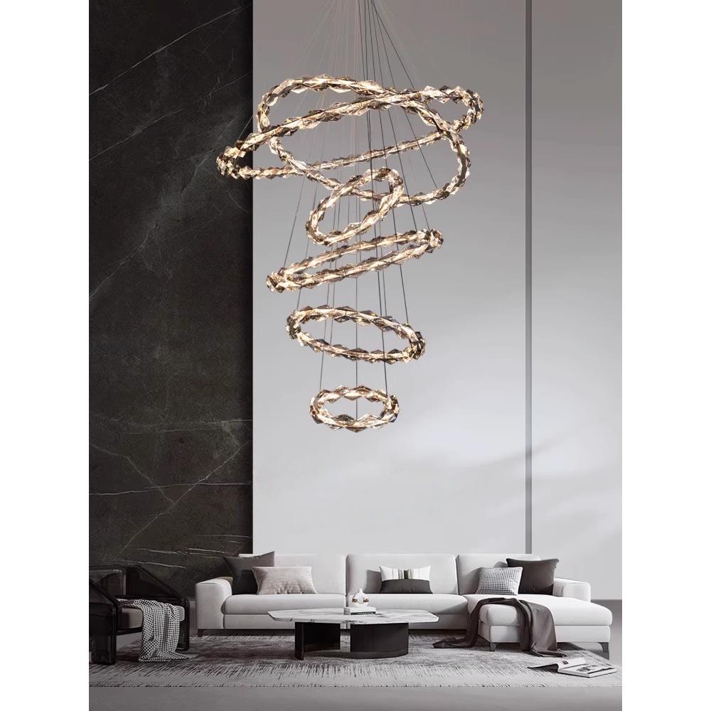 轻奢水晶客厅吊灯2025新款设计师大厅主灯感餐厅吧台意式灯具