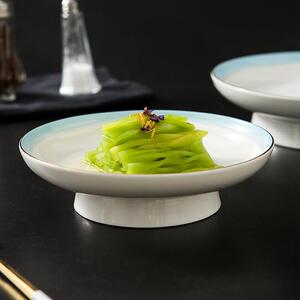 ｜流光溢彩｜《丽丝高脚盘》果盘冷菜盘陶瓷圆形装菜盘会所餐具