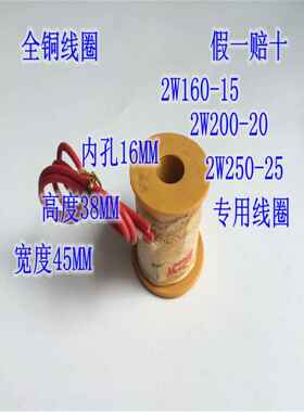 电磁阀水阀全铜线圈2W160-15 2W200-20 2W250-25 AC220VDC24V