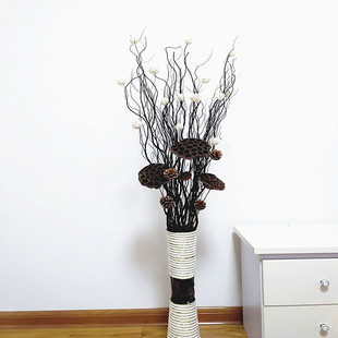 包邮 饰干花套装 龙槡枝干树枝莲蓬松果天然树枝花瓶客厅落地装 新款