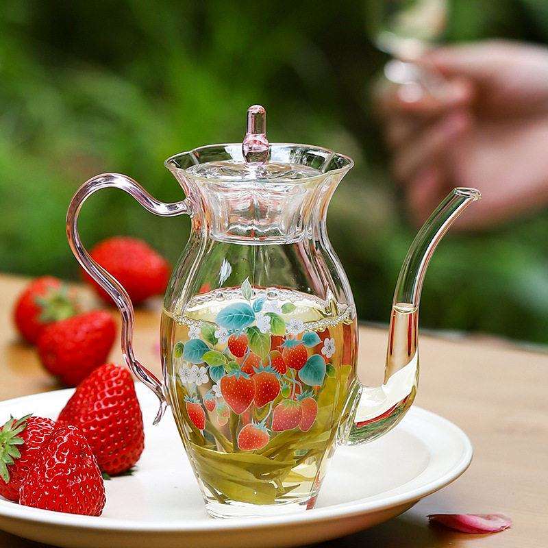 仿宋贵妃泡茶器玻璃茶壶手执壶绿茶专用茶具围炉煮茶茶具水壶套装