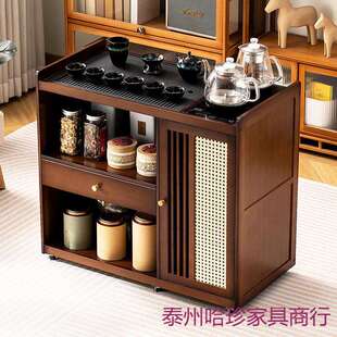 移动小型茶桌茶水柜家用放阳台泡茶桌茶台一体茶几桌子喝茶全套