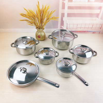 南非不锈钢套锅Cookware Set厨房炊具钢盖套装锅15件套装锅