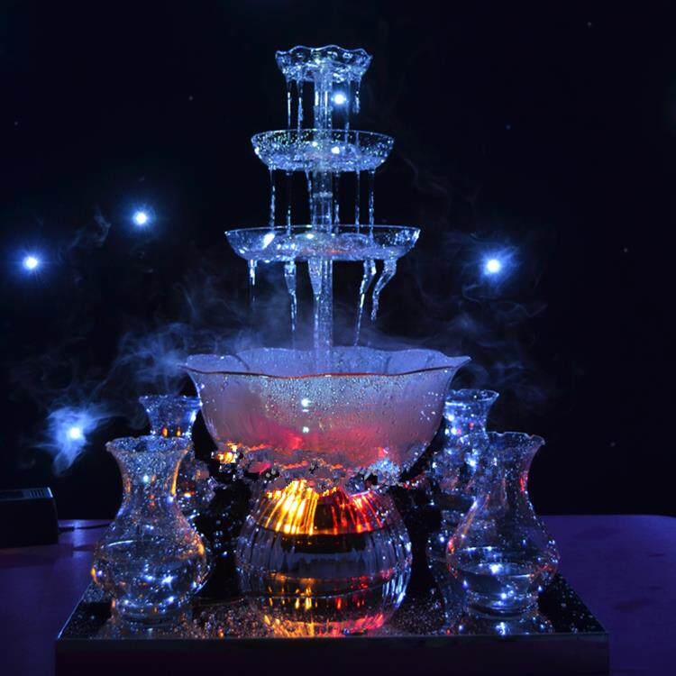 婚礼循环流水香槟塔 四层雾化酒塔 婚庆红酒醒酒器 DIY婚庆道具