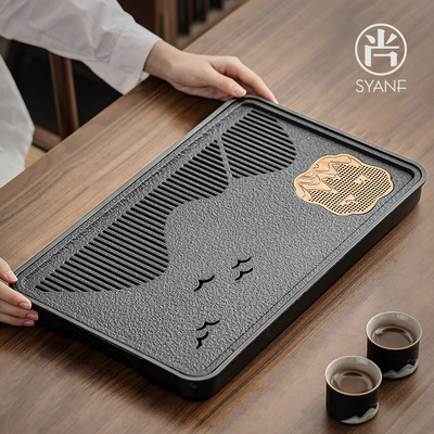 小型茶盘家用茶托盘2025新款客厅高档仿乌金石茶海茶具干泡小茶台