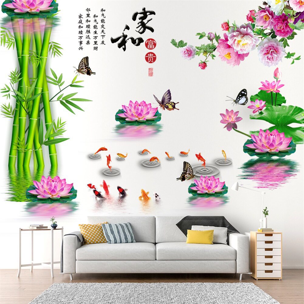 山水画背景墙中国古风软装墙贴图片