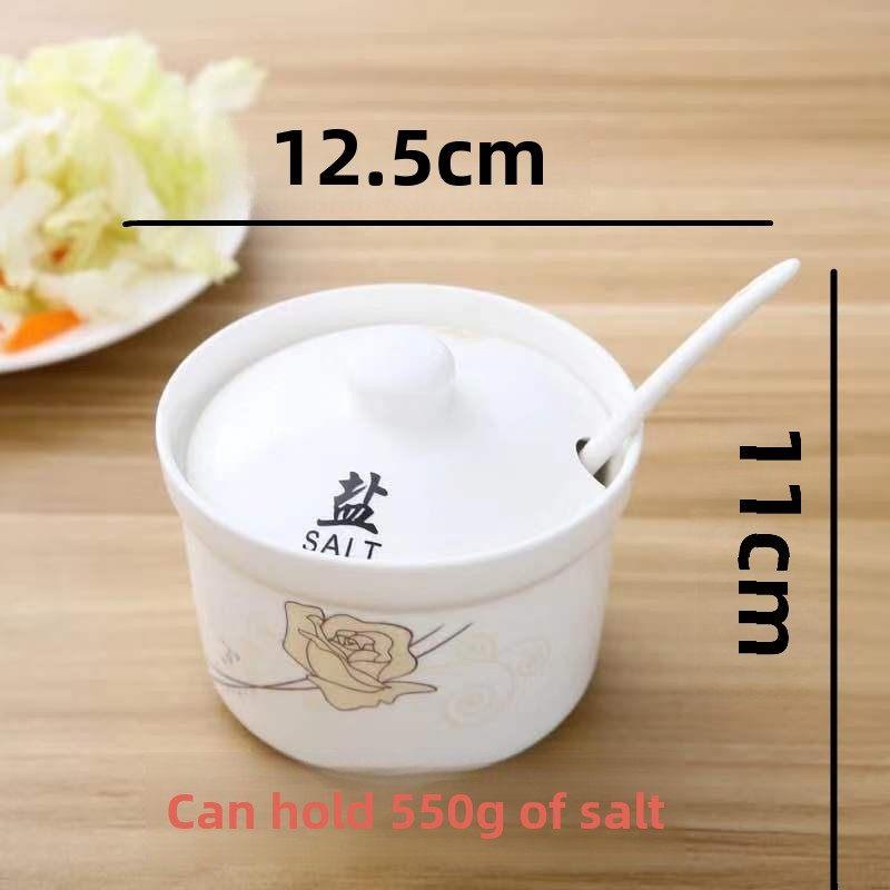 大号陶瓷盐罐一斤装调料盒辣椒油猪油罐调味罐厨房饭店用品耐高温