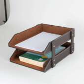 皮srd WJG革三层文架资料纳置物公架创意多层桌件面办室收商务摆