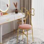 公主风轻奢美甲店子化妆凳椅椅少女梳妆凳靠背椅蝴蝶蝴蝶网红凳