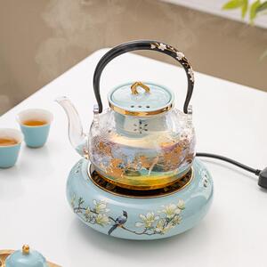 中式电陶炉2023新款煮茶套装电炉丝冬天玻璃煮茶壶煮茶器烧茶炉子