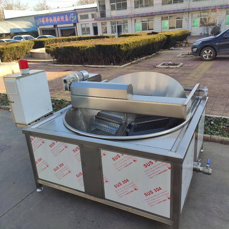 全自动鱼排油炸机 商用电加热小龙虾油炸设备工业 圆形里脊油炸锅