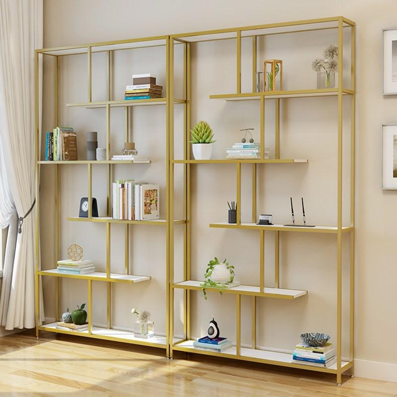 置物铁艺展示书架落地隔断夹缝小架客厅多层收纳金色靠墙储物架