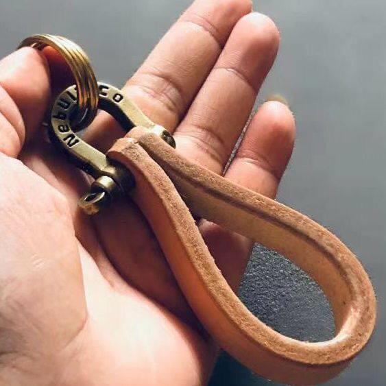 钥匙扣头层牛皮钥匙扣纯手工制作钥匙扣网红复古简约高颜值钥匙扣