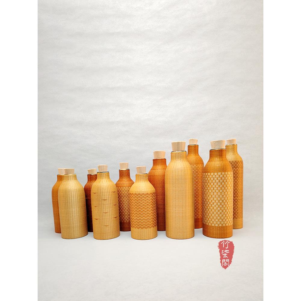 中式手工竹丝竹编保温杯玻璃保温壶焖茶壶水杯泡茶杯保暖杯热水瓶