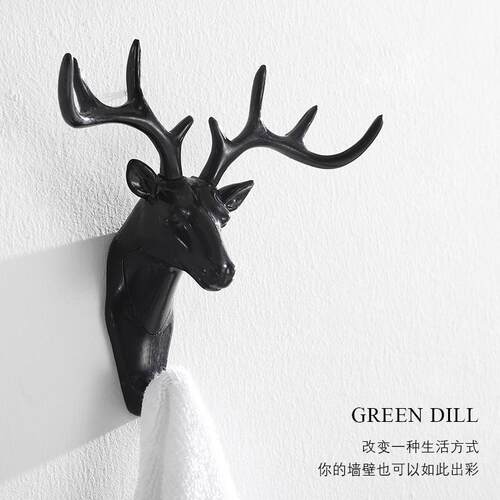北欧创意鹿角免打孔挂钩壁挂衣帽钩试衣间门口玄关墙上装饰钥匙架