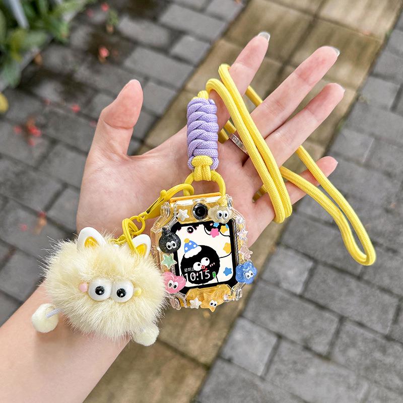 适用华为5pro/3pro/4X/4pro/5x儿童电话手表挂脖绳套5XPro保护壳