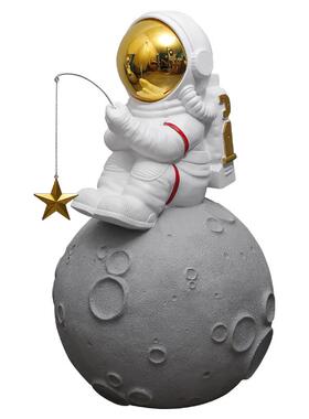 钓星创意太空人太空人地大摆件展厅商业间空幼儿园童星趣落装钓星