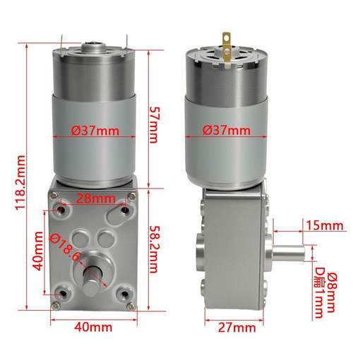 微型蜗轮杆直流蜗减速调电机112V470转2V2锁4V可速带自涡轮蜗杆低