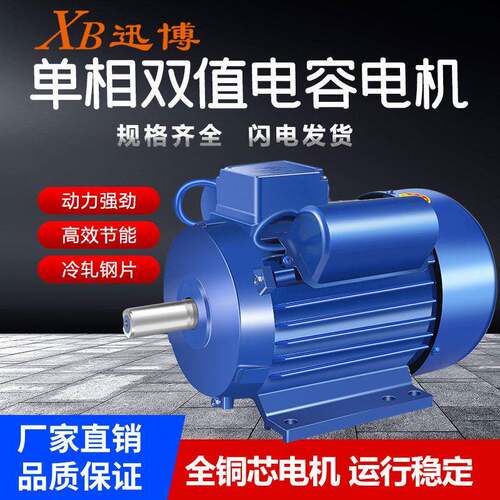 厂家直销0.75W220V异步双值纯铜电动机2800转速马达