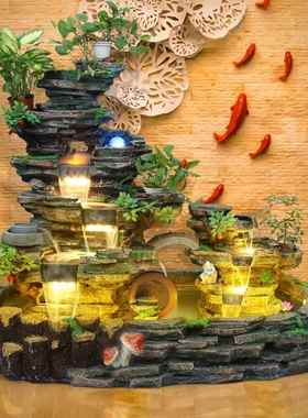 假山流水喷泉鱼缸循环水景客厅玄关办公室装饰摆饰乔迁开 业送礼